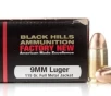 Black Hills 9mm Luger 115 Grain FMJ Match Grade - 20 Rounds  Box  D9N120 FREE SHIPPING OVER  249