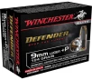 WINCHESTER Defender 9mm  P 124gr Bonded Jacketed Hollow Point Ammunition   20 Rounds