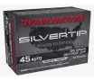 WINCHESTER Silvertip 45 ACP 185Gr Defense Hollow Point Brass Ammunition   20 Rounds