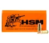 HSM AMMO 9mm 115gr Plated RN Ammunition   50 Rounds