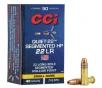 CCI Quiet-22 22LR 40Gr Segmented Hollow Point Small Game Ammunition   50 Rounds