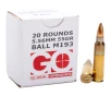 GLOBAL ORDNANCE 5 56x45mm M193 55gr FMJ Brass