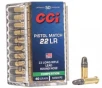 22 LR  Long Rifle  40 Grain Match Pistol 50 Rounds