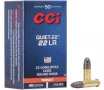 22 LR  Long Rifle  40 Grain LRN Quiet 50 Rounds