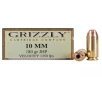Grizzly Cartridge High Performance Handgun 10mm Auto Ammo 180 Grain Jacketed Hollow Point Box of 20