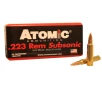 Atomic Subsonic 223 Remington Ammo 77 Grain Jacketed Hollow Point Box of 50