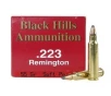 Black Hills 223 Remington Ammo 55 Grain Jacketed Soft Point Box of 50