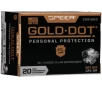 Speer Gold Dot 357 Sig Ammo 125 Grain Bonded Jacketed Hollow Point Box of 20