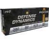 Fiocchi Defense Dynamics 380 ACP Ammo 90 Grain Jacketed Hollow Point Box of 50