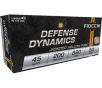 Fiocchi Defense Dynamics 45 ACP Ammo 200 Grain Jacketed Hollow Point Box of 50