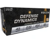 Fiocchi Defense Dynamics 45 ACP Ammo 230 Grain Jacketed Hollow Point Box of 50