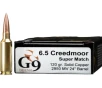 G9 Defense 6 5 Creedmoor Ammo 120 Grain Solid Hollow Point Lead Free Box of 20