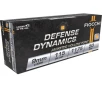 Fiocchi Defense Dynamics 9mm Luger Ammo 115 Grain Jacketed Hollow Point Box of 50