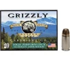 Grizzly Cartridge High Performance Handgun 9mm Luger  P  Ammo 124 Grain Jacketed Hollow Point Box of 20