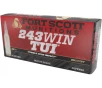 Fort Scott Munitions TUI 243 Winchester Ammo 58 Grain Solid Lead Free Box of 20
