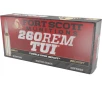 Fort Scott Munitions TUI 260 Remington Ammo 130 Grain Solid Lead Free Box of 20