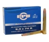 PPU 9 3x74mm Rimmed Ammo 285 Grain Jacketed Soft Point Box of 20