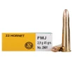 Sellier   Bellot 22 Hornet Ammo 45 Grain Full Metal Jacket Box of 20