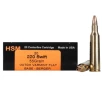 HSM Varmint Gold 220 Swift Ammo 55 Grain Berger Varmint Jacketed Hollow Point Box of 20
