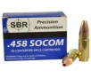 SBR 458 Socom Ammo 300 Grain Barnes Triple-Shock X Solid Hollow Point Lead Free Box of 20