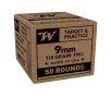 Winchester Service Grade Target   Practice 9mm Luger Ammo 115 Grain Full Metal Jacket Flat Nose Box of 50