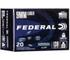 Federal Syntech Defense 9mm Luger Ammo 138 Grain Jacketed Hollow Point Box of 20