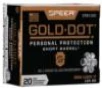 Speer Gold Dot Short Barrel Handgun Ammunition 9mm Luger   P  124 gr HP 1150 fps 20 ct