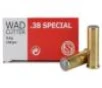 Sellier   Bellot Pistol   Revolver Ammo  38 Spl 148 gr WC 50 box