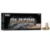 CCI Blazer Brass Reduced Recoil Handgun Ammunition 9mm Luger 100 gr FMJ 1130 fps 50 ct