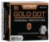 Speer Gold Dot Handgun Ammunition 9mm Luger 115 gr HP 1210 fps 20 ct