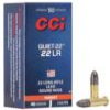 CCI Quiet-22 Rimfire Ammunition  22 LR 40 gr LRN 710 fps 50 ct