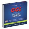 CCI Rimfire Shotshell Ammunition  22 WMR 1 8 oz  12 1000 fps 20 ct