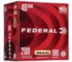 Federal Champion Training Handgn Ammunition  40 S W 115gr FMJ 1000 fps 200 ct
