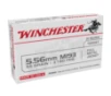 Winchester M193 Target Rifle Ammunition 5 56X45 NATO 55 gr  FMJ 3180 fps 20 ct