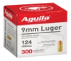 Aguila Target   Range  Aguila 1e092108 9mm 124fmj 300 4 - FAST FLAT RATE SHIPPING 