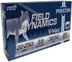 Fiocchi Field Dynamics  22-250 Remington 55 Grain VMAX Brass Rifle Ammo 20 Rounds 22250HVD