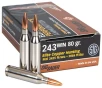 SIG SAUER Elite Copper Hunting Rifle Ammo  243 Winchester 80 grain Hunting Tipped Brass Cased Centerfire Rifle Ammo 20 Rounds E243H1-20
