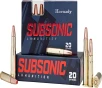 Hornady Subsonic  450 Bushmaster 395 grain Subsonic eXpanding Brass Cased Centerfire Rifle Ammo 20 Rounds 82247