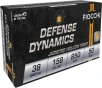 Fiocchi Defense Dynamics  38 Special 158 Grain JHP Brass Case Pistol Ammo 50 Rounds 38B