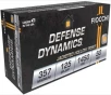 Fiocchi Defense Dynamics 357 Magnum 125 Grain SJHP Brass Cased Centerfire Pistol Ammo 50 Rounds 357D