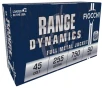 Fiocchi Range Dynamics  45LC 225 Grain CMJ Brass Pistol Ammo 50 Rounds 45LCCMJ