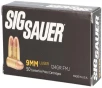 SIG SAUER Elite Performance 9mm Luger 124 Grain Full Metal Jacket Brass Cased Centerfire Pistol Ammo 50 Rounds