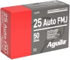 Aguila Ammunition  25 AUTO 50 Grain Full Metal Jacket Brass Case Pistol Ammo 50 Rounds 1E252110 - FREE SHIPPING on  49 