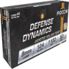Fiocchi Defense Dynamics 9mm Luger 124 Grain JHP Brass Cased Centerfire Pistol Ammo 50 Rounds 9APBHP