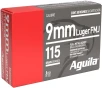 Aguila Ammunition 9mm Luger 115 Grain Full Metal Jacket Brass Case Pistol Ammo 50-Rounds 1E097704