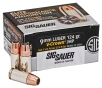 SIG SAUER Elite V-Crown 9mm Luger 124 Grain Jacketed Hollow Point Brass Cased Centerfire Pistol Ammo 20 Rounds E9 mmA2-20