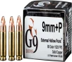 G9 Defense 9mm  P 80 Grain Hollow Point Brass Cased Pistol Ammo 20 Rounds E-9MMP-80A