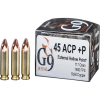G9 Defense 45 ACP  P 117 Grain External Hollow Point Brass Cased Pistol Ammo 20 Rounds E-45ACPP-117A