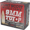 Fort Scott Munitions 9mm Luger  P 80 Grain SCS Solid Copper Spun Brass Cased Rifle Ammo 20 Rounds 9MM P-080-SCV