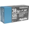 Aguila Ammunition  38 Special 125 Grain Jacketed Hollow Point Brass Cased Pistol Ammo 50 Rounds 1E382527